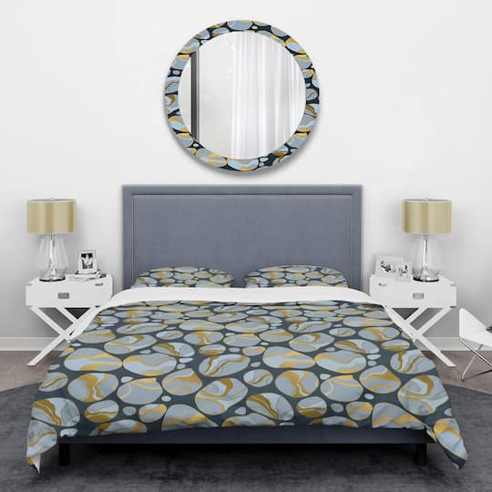 Designart 'Golden Marble Design IV' Mid-Century Duvet Cover Set